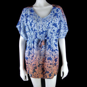 CAbi Rayon Floral Ombre Empire Caftan Tunic - M